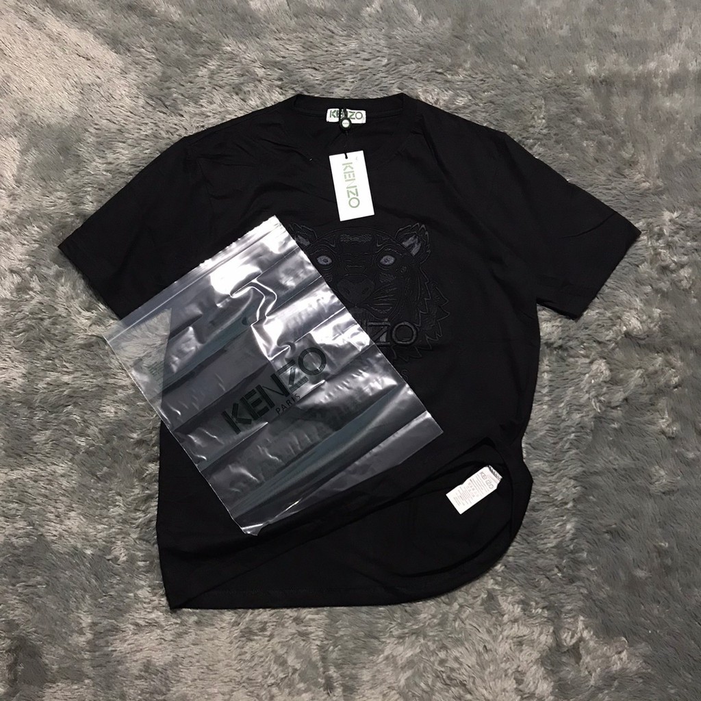 KAOS TSHIRT KENZO EMBROIDERED TIGER BLACK HIGH MIRROR QUALITY TERLARIS