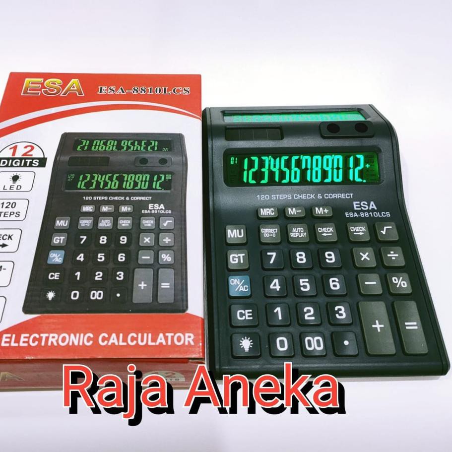 

Kalkulator Layar Lcd Led menyala Calculator Besar Esa 8810 12 digit cek ulang 2 layar bolak balik