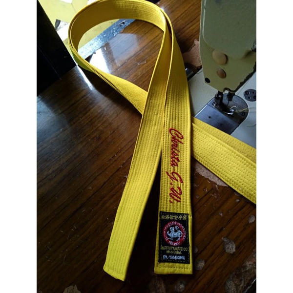 Sabuk Warna pemula karate custom logo inkanas