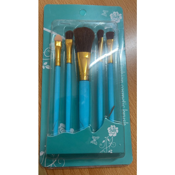 TERLARIS!! KUAS MAKE UP BIRU FASHION COSMETIK BRUSH ALAT KOSMETIK ISI 5PCS