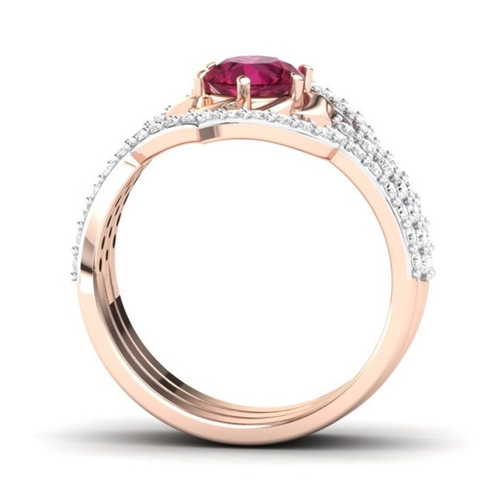 Hu Hu Hu Hu Hu Alat Bantu Pasang Kacamata♡ 3pcs Cincin Wanita Hias Rubyberlian Imitasi Gaya Elegan Untuk Hadiah