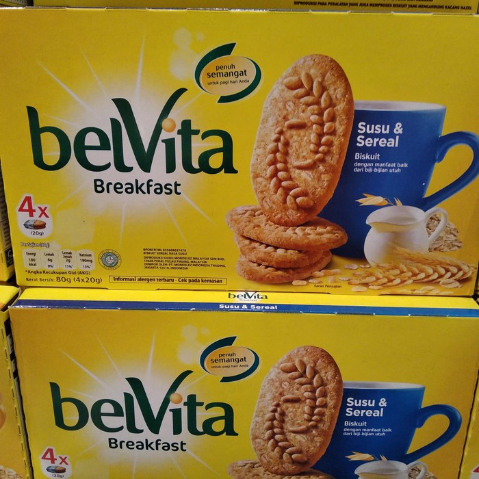 

BISKUIT BELVITA SUSU & SEREAL ISI 4 PCS, BERAT 80 GRAM