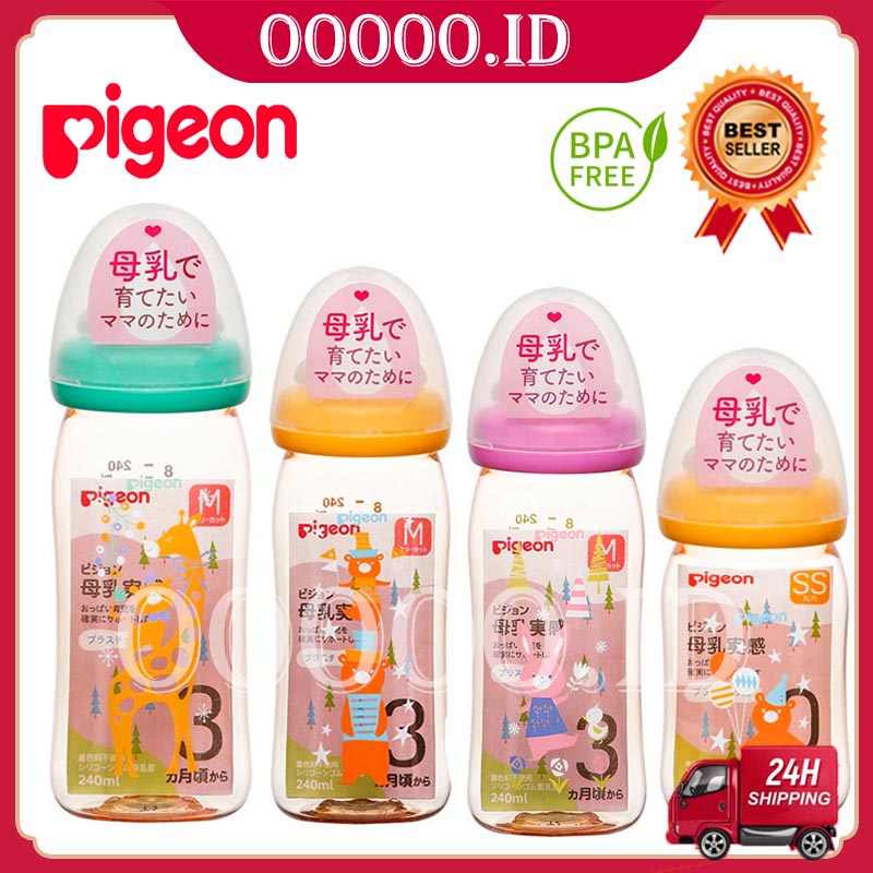 Pigeon Botol Susu Bayi wide neck Motif Mickey Mouse Ukuran 160 / 240 / 330ml Leher Lebar Bahan PPSU Untuk Bayi