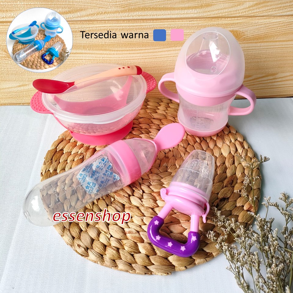 Perlengkapan makan mpasi bayi mangkok alat tempat makan bayi botol spout baby feeder sendok baby