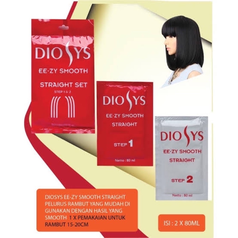 &lt;cu.ox&gt;[ 80ml x 2 ] diosys sachet hair straightener rebonding sachet- pelurusan rambut diosys sachet 80 ml x 2 - step 1 dan 2 diosys