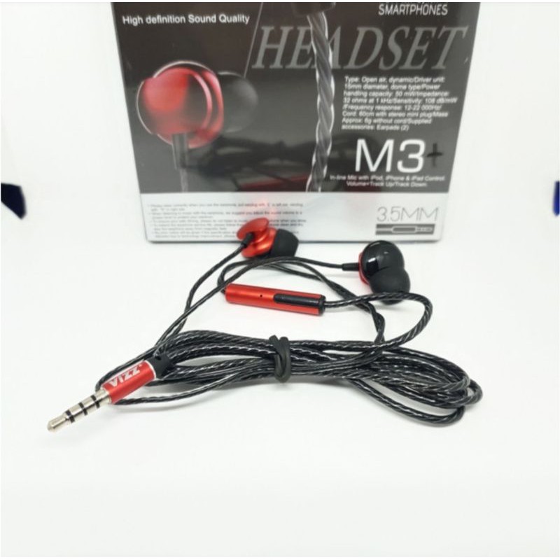 Handsfree / Headset / Earphone Vizz M3+ Xtrem Bass For MP3 / MP4