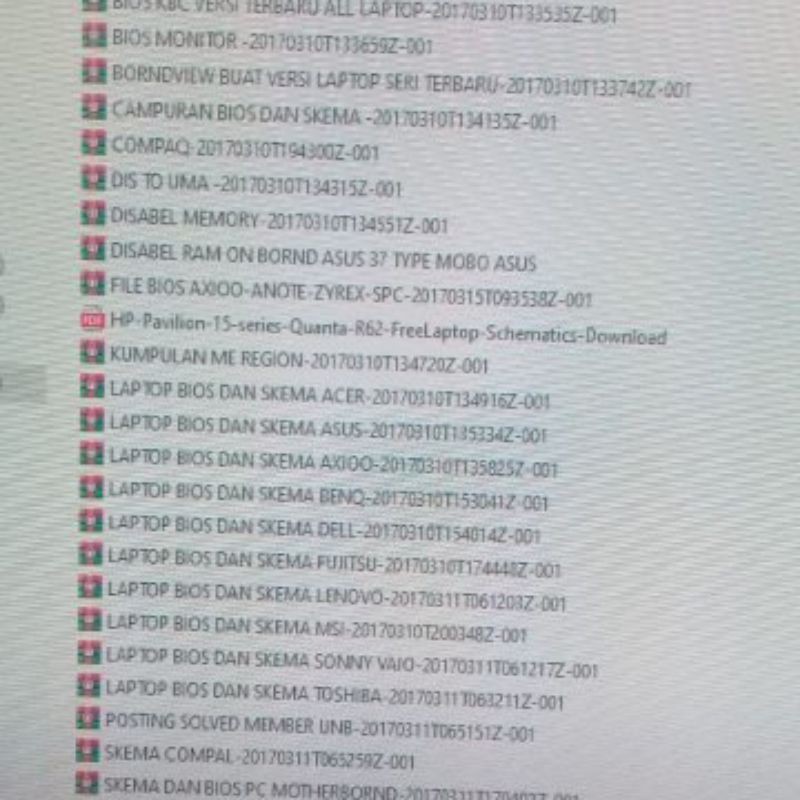 FILE BIOS DAN SKEMA UNTUK SERVICE LAPTOP