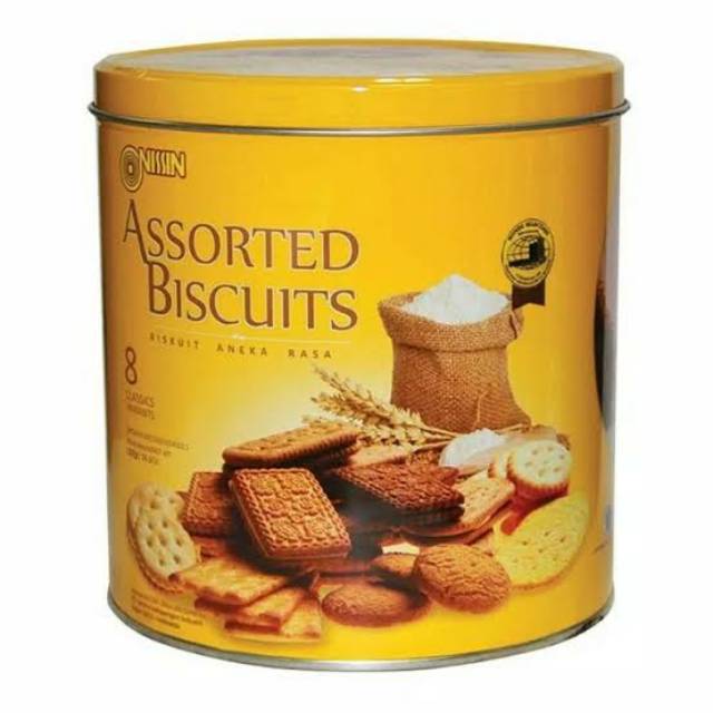 Nissin assorted biscuits Biskuit kaleng  kuning nissin 