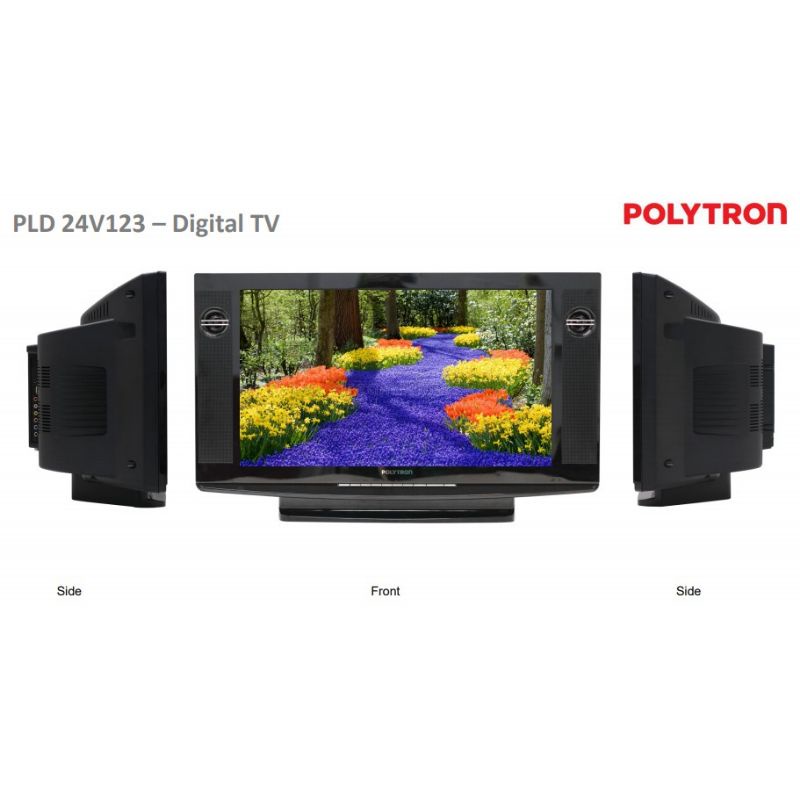 TERMURAH PROMO POLYTRON PLD 24V123 LED TABUNG TV SLIM TELEVISI 24 INCHI INCI INC DIGITAL HD FULL DVB