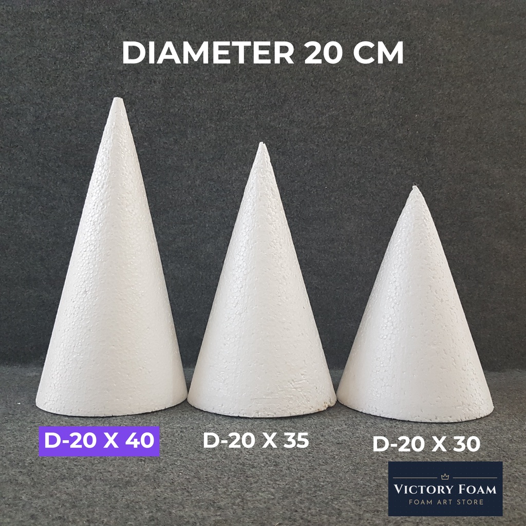 Dummy Styrofoam Kerucut D. 20cm x T. 40cm