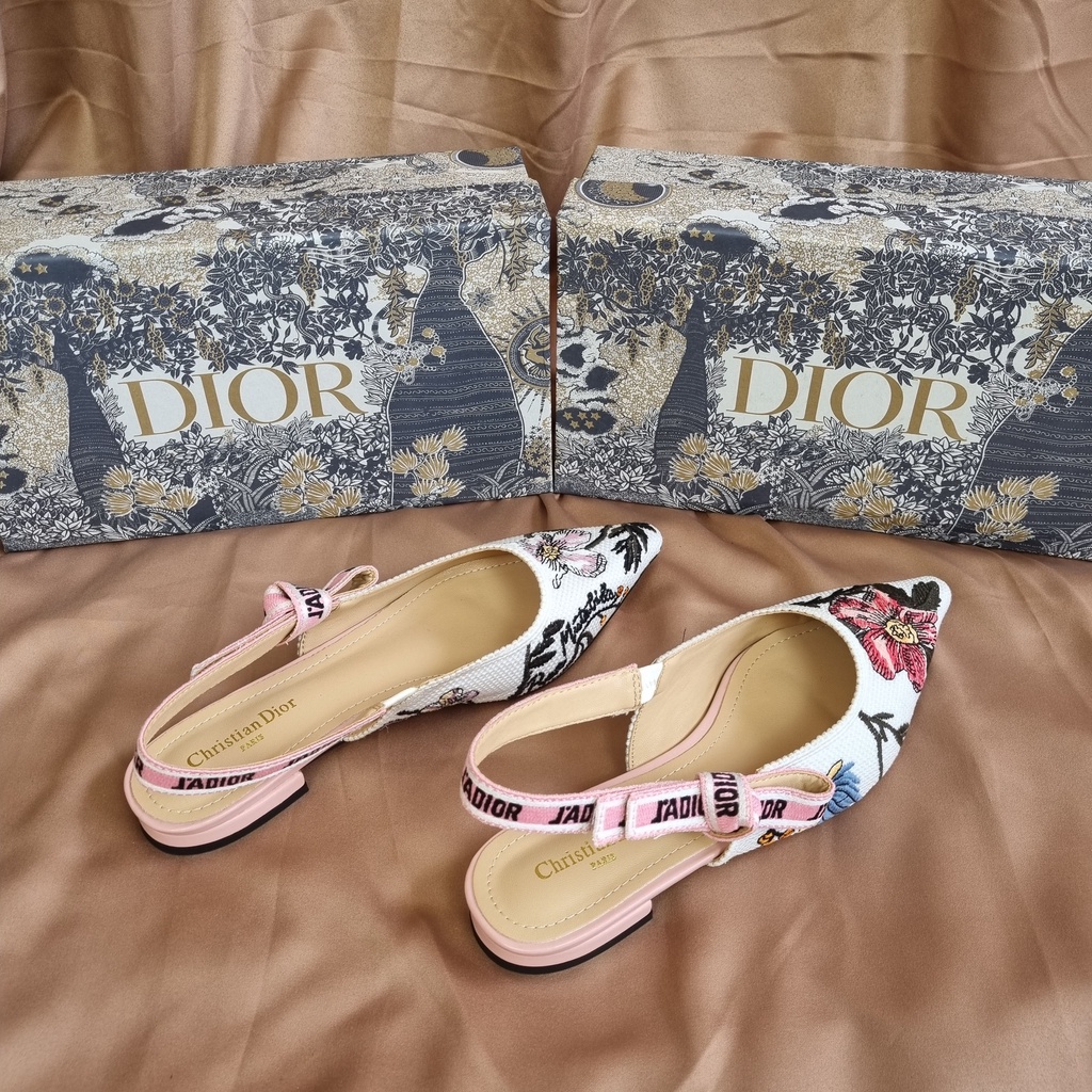 SEPATU D1OR WANITA FLOWERY SLINGBACK PUMP