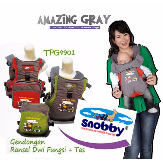 Snobby Gendongan Bayi Ransel Dwi Fungsi + TAS Print Amazing TPG 4901