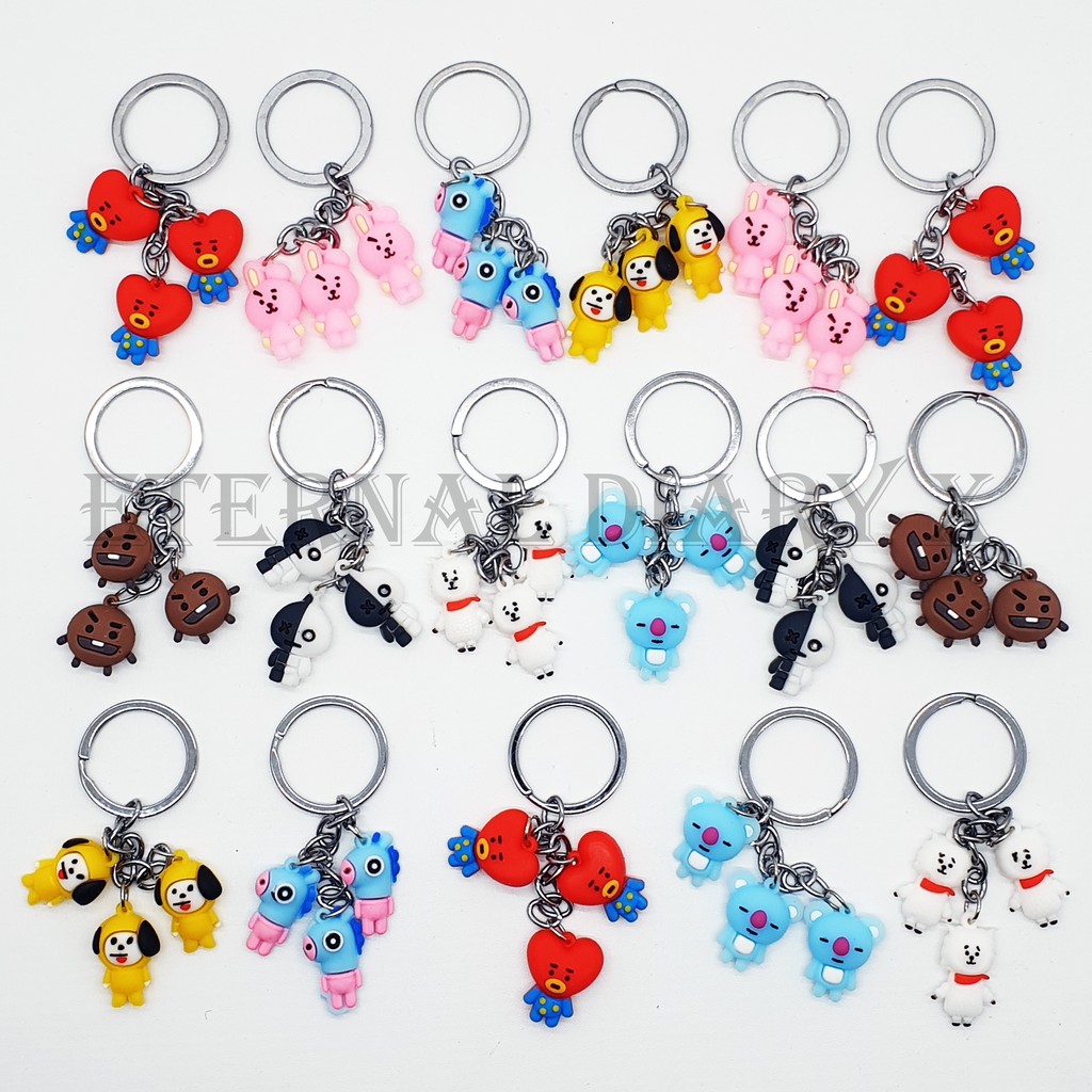 Jual ED GANTUNGAN KUNCI MINI TRIPLE BTS BT21 KPOP / KEY CHAIN MINI