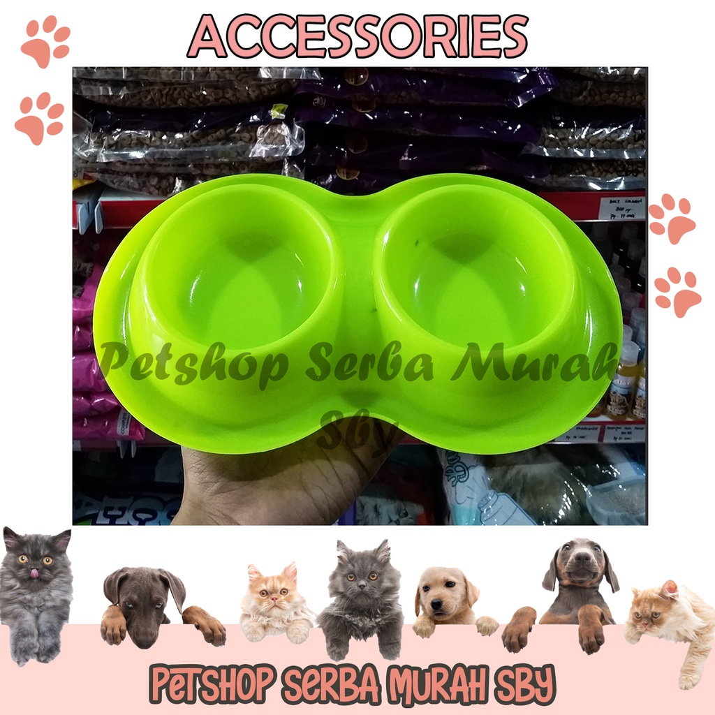 Tempat Makan Hewan Anti Semut Double - Accessories Hewan Peliharaan