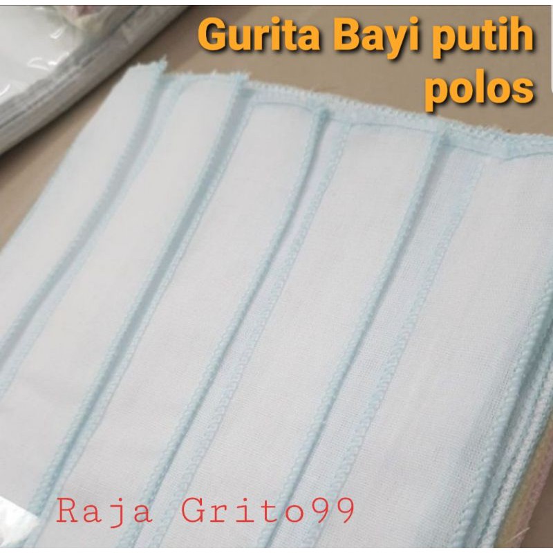 Gurita Tali Polos Bayi Putih Medium (Grosir 12Pcs) Gurita Baby Tali Putih / Grito ikat bayi baru lahir / Grita tali TR polos