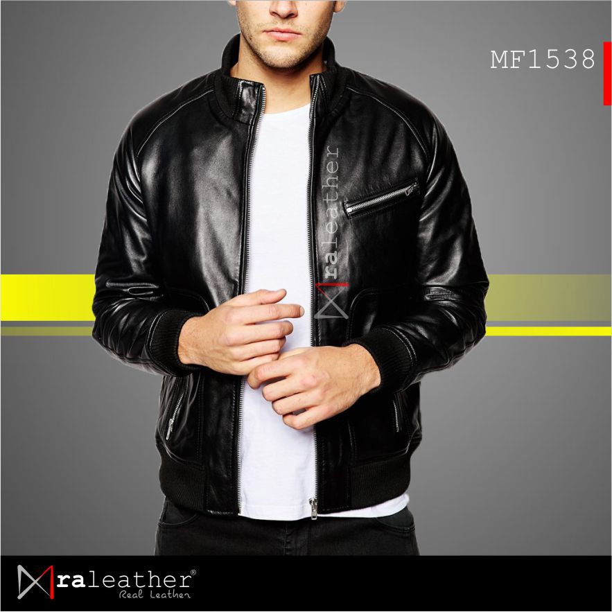 Jaket Kulit Pria 100% Kulit Domba Asli Garut, RA Leather Original - MF1538
