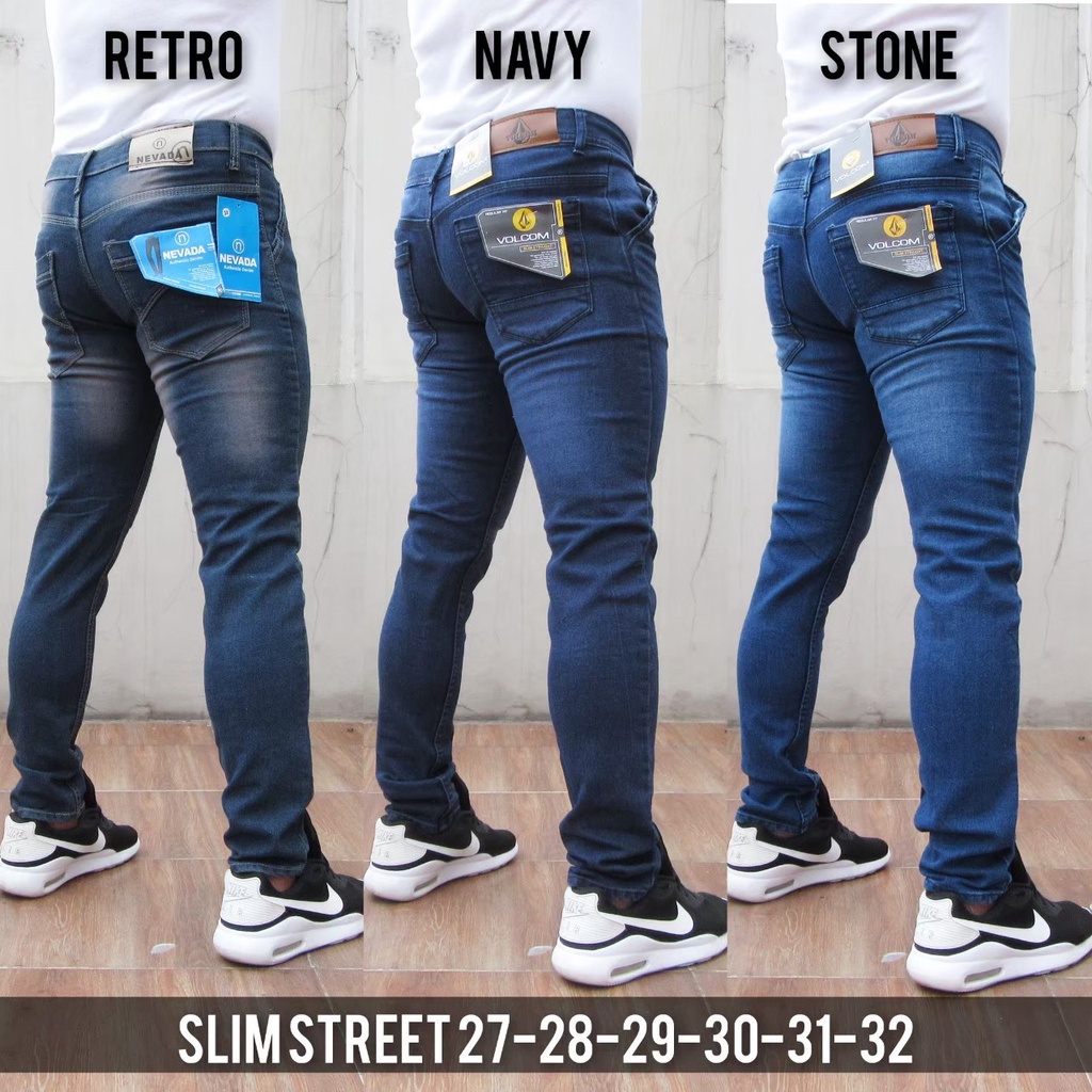 Celana Jeans Pensil Pria Jins Jean Panjang Laki Cowok Dewasa Slimfit Skinny Polos Distro Levis Lepis