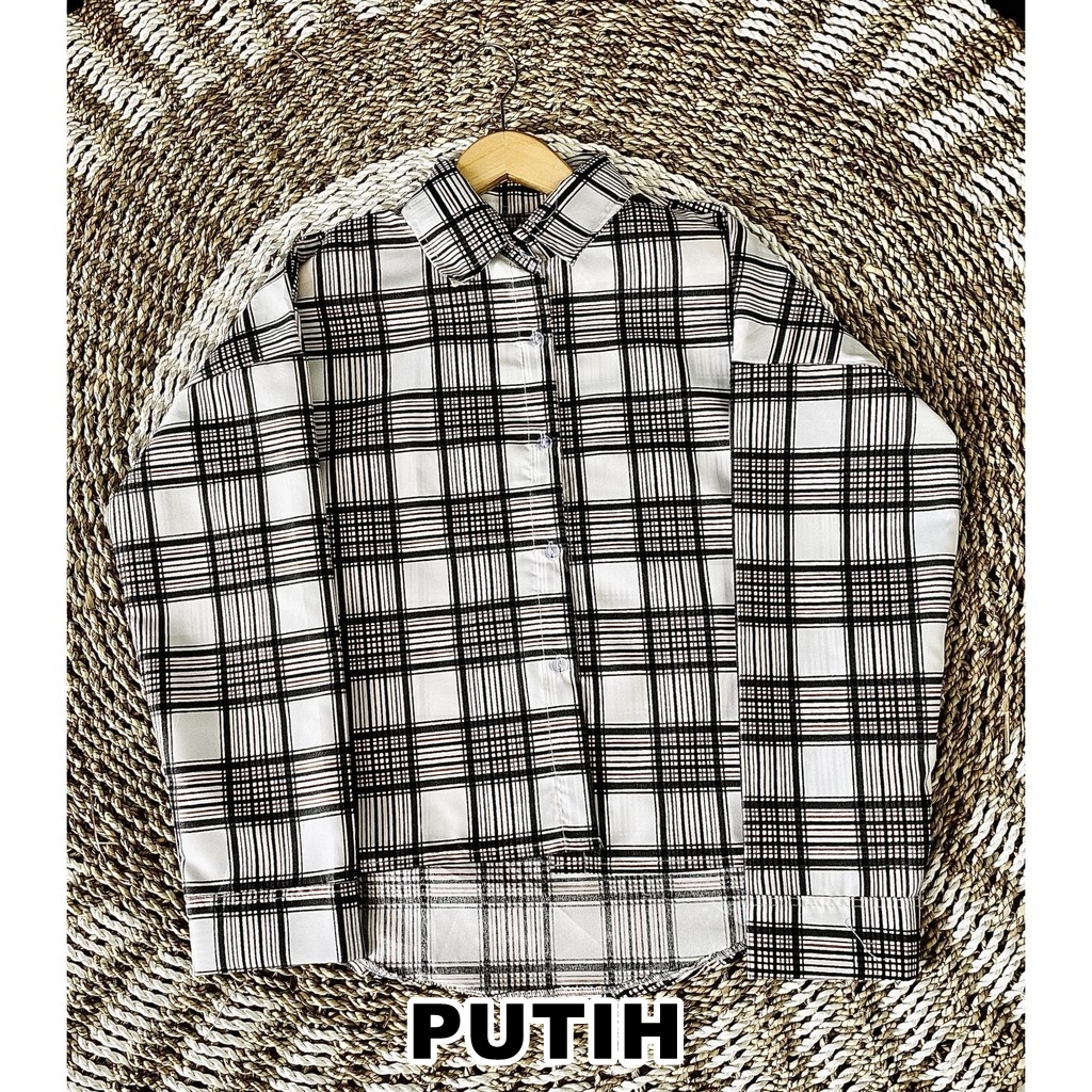 MERYYL FLANEL SHIRT / KEMEJA WANITA-PUTIH