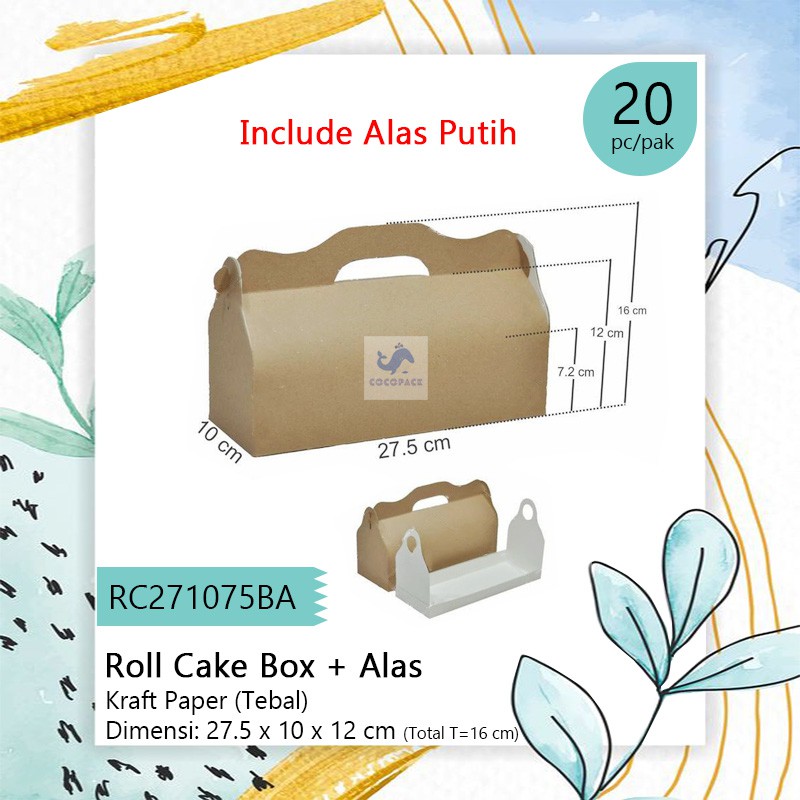

Kraft Paper Box Roll Cake Kotak Kue Packaging Kemasan Kertas Cantik (20 PCS)