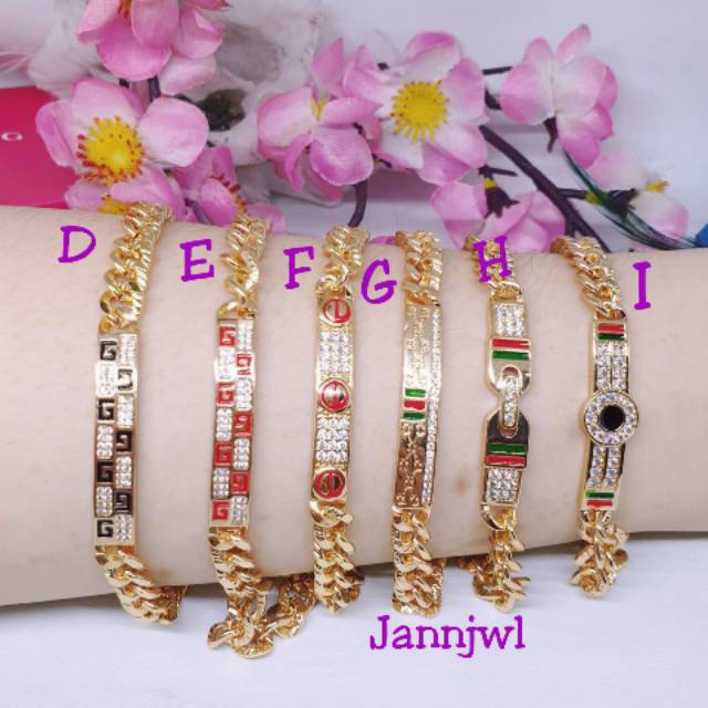 Gelang tangan rantai permata lapis mas ☆GX-06☆