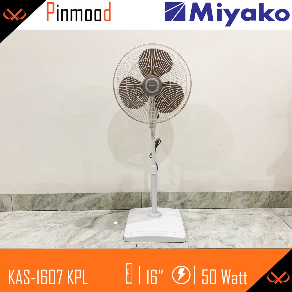 MIYAKO KAS-1607 KPL STAND FLOOR FAN / KIPAS ANGIN BERDIRI DUDUK MEJA 16 INCH KENCANG