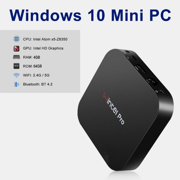 Mini PC WINTEL W8 PRO Intel Atom x5-Z8350 RAM 2/4GB Windows 10