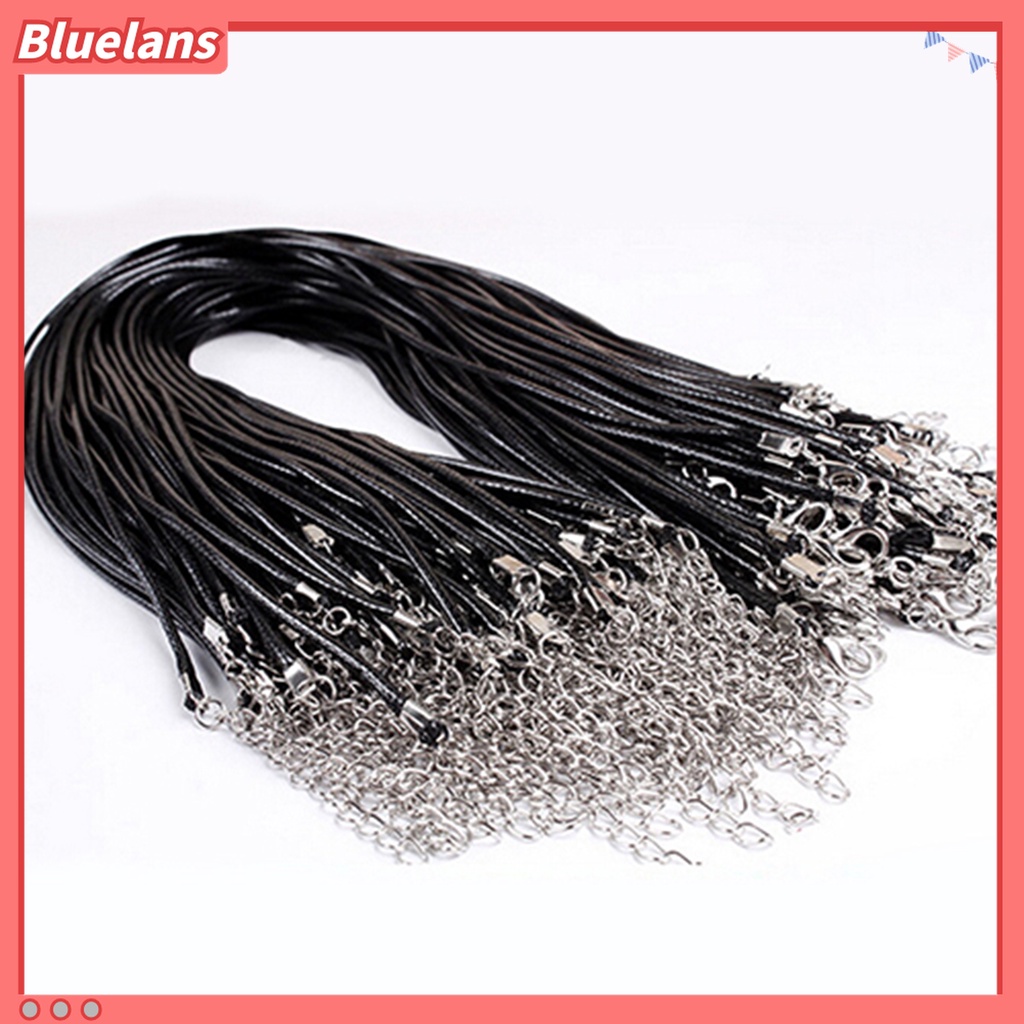 Bluelans 10Pcs / Set Kalung Choker Adjustable Bahan Kulit Imitasi Warna Hitam Untuk Pesta