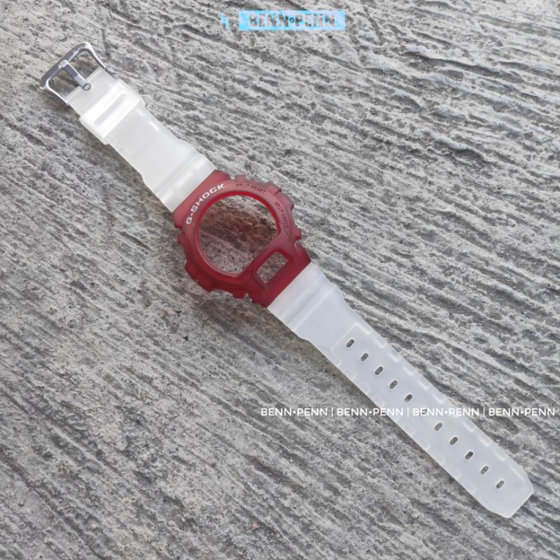 STRAP BEZEL JAM TANGAN CASIO G SHOCK DW 6900 RED WHITE