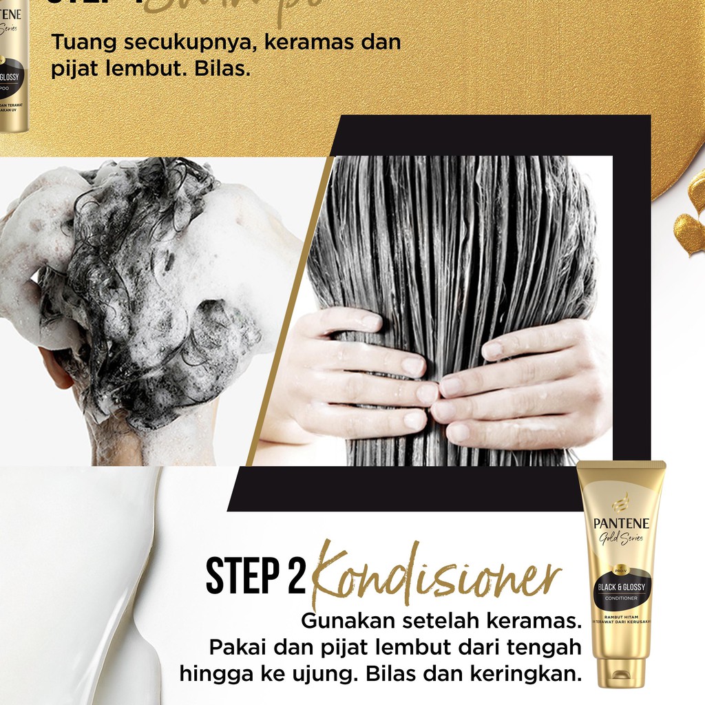 ➹ Pantene Pro-V Gold Series Black & Glossy Sampo 450 ml ☆