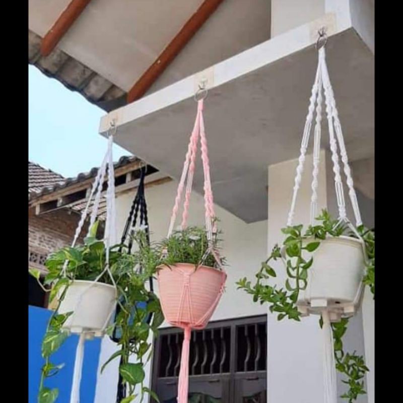 Tali kur gantungan pot bunga cantik 3 kaki dan 4 kaki