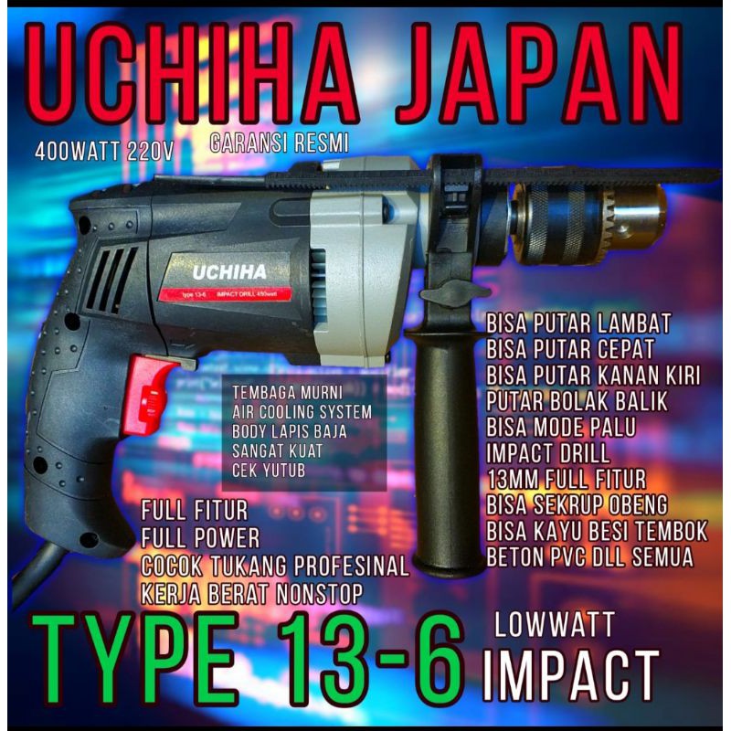 Mesin Bor Beton 13mm Uchiha Type 13-6 Untuk Kerja Berat Impact Drill