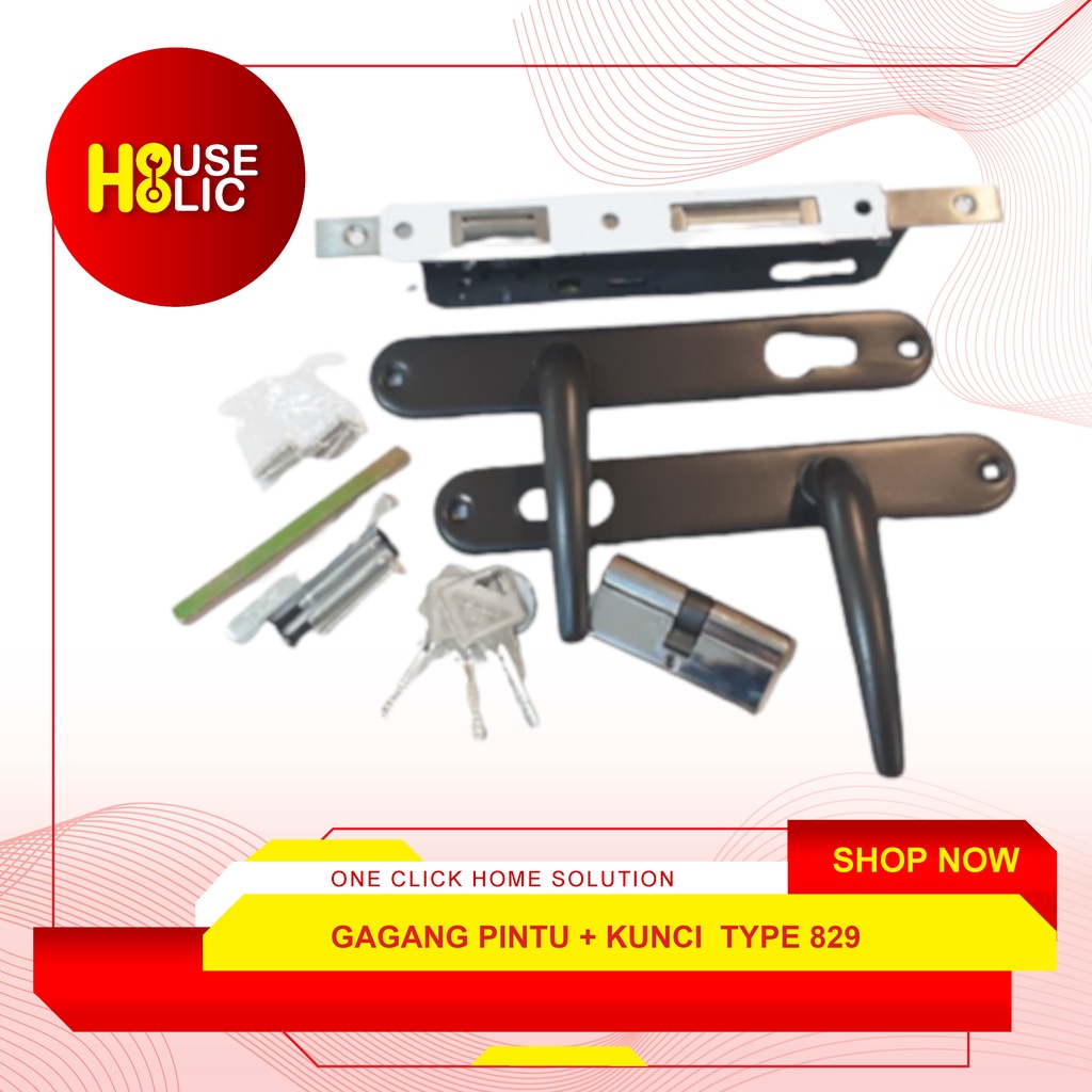 Handle Pintu / Gagang Tarikan Pintu + Kunci Pintu Expanded 829