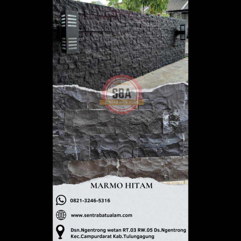 BATU ALAM MARMO HITAM UKURAN 5X20,10X20,15X30