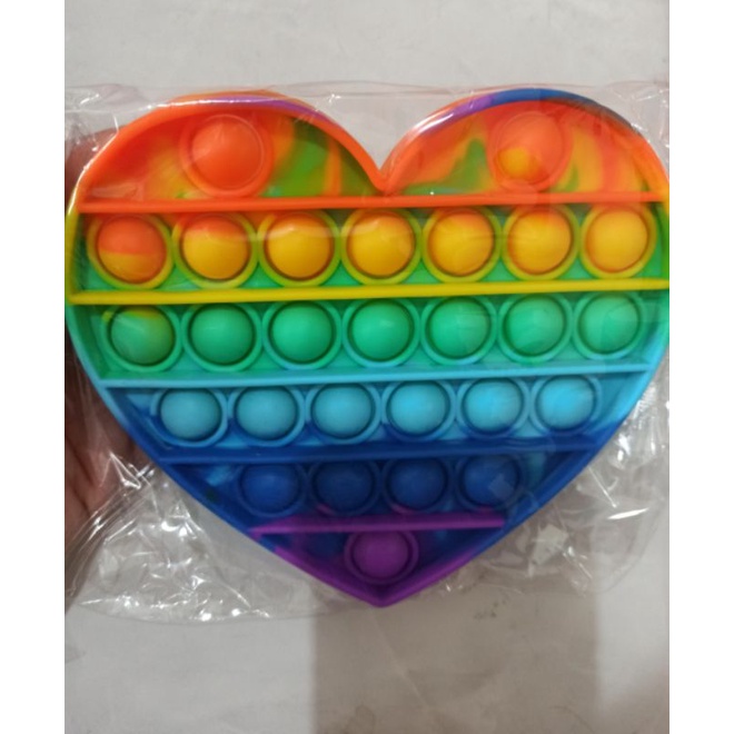 Pop It Rainbow / Fidget Push / Pop It Fidget Toy Mainan Penghilang Stress-Love