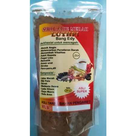 

Jahe Merah Serbuk Luthfi Bang Edy - Instant - 250 Gram