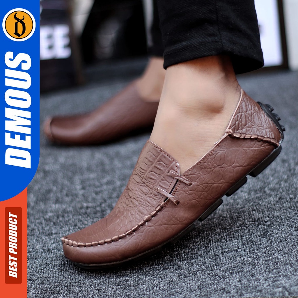 Sepatu Slip On Pria Casual Kulit Asli DEMOUS FRIDZ