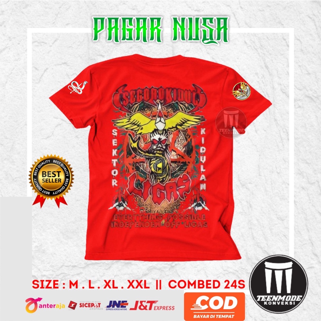 Kaos Tshirt LIGAS Merdeka 45 Pagar Nusa Alap Alap Segoro Kidul Merah