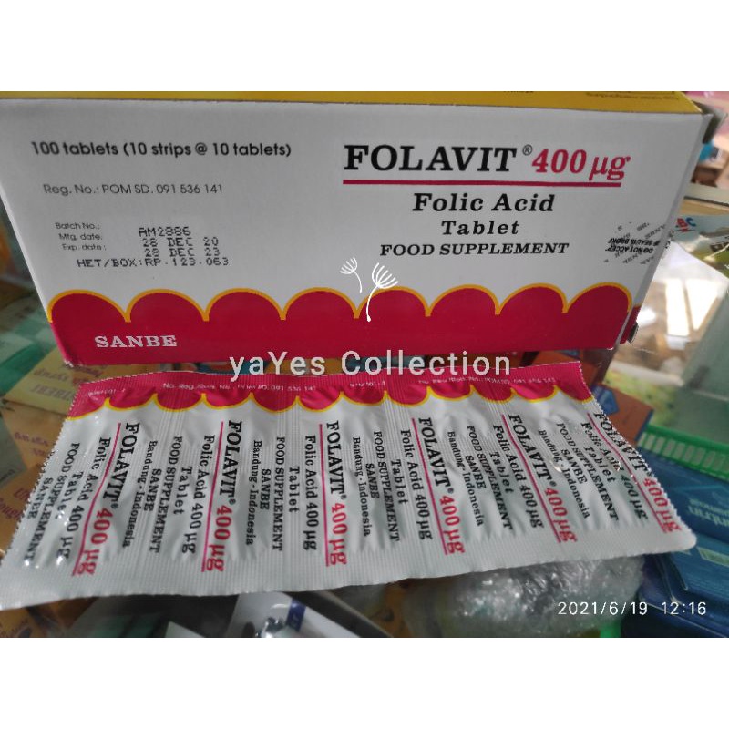 Folavit Food Supplement Per Strip 10 pcs makanan Pil Suplemen ibu hamil menyusui