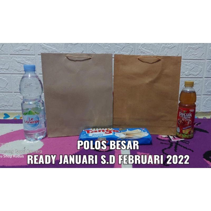 

(Tali Kupu) Paperbag / Tas Kertas Polos - Size Besar (21x6x25,5 cm) Tali Kupu