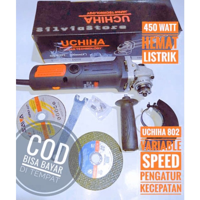 Gerinda variabel Uchiha 802 Ryu RSG 100-5V grenda gerinda 4" variable speed