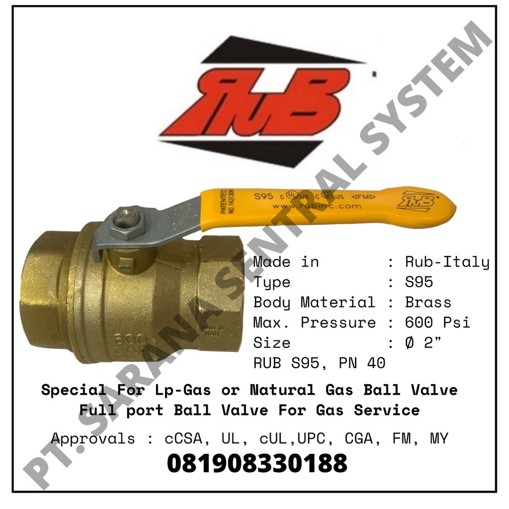 Ball valve 2 inch + rub italy