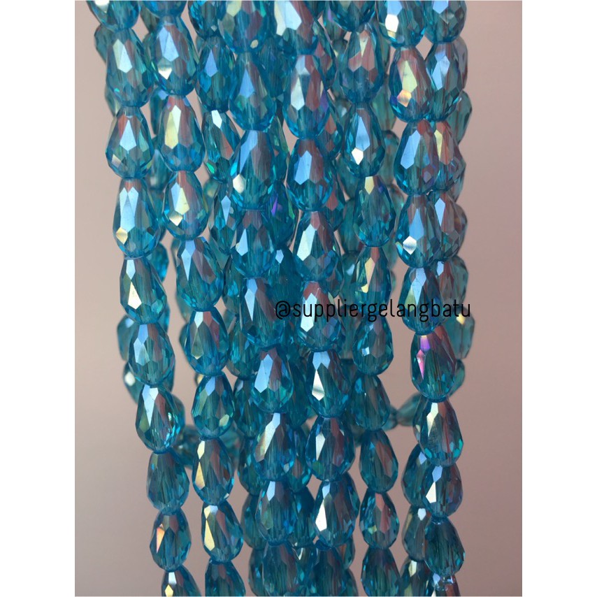 kristal Tetes ceko 13mm x 8mm LIGHT BLUE beads crystal acrillic BEAD aksesoris supplier bahan craft