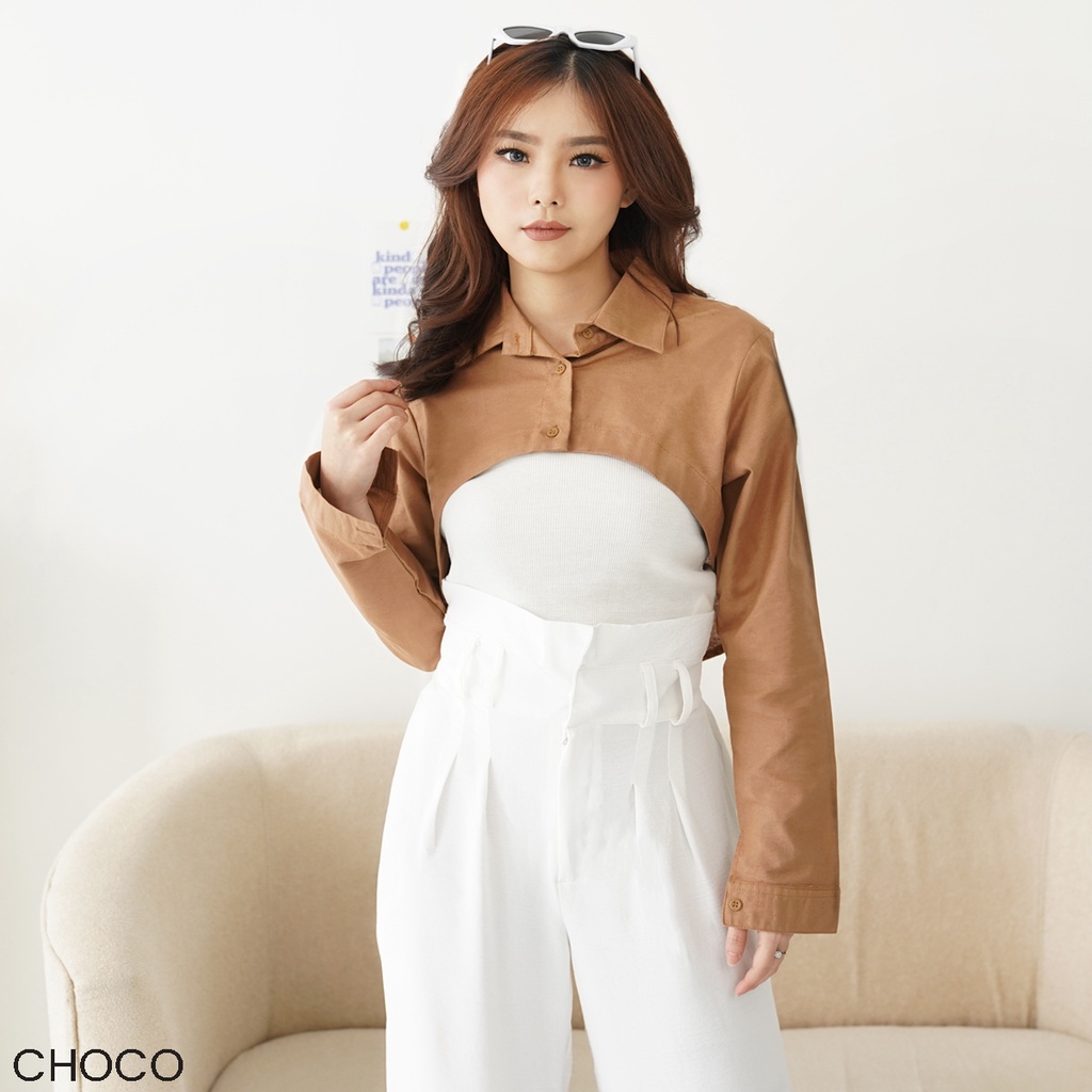 Kendal Bolero Long Shirt Atasan Kemeja Blouse Top Wanita