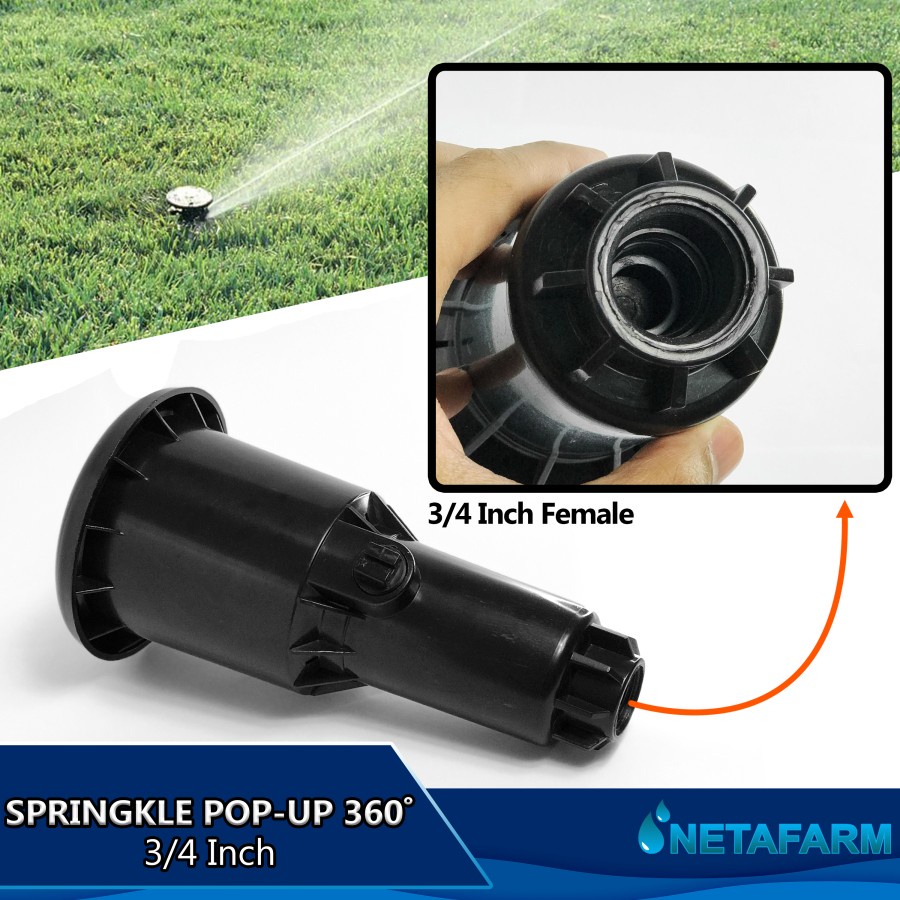 Sprinkler Pop-Up Auto Rotating 360° 1/2&quot; 3/4&quot; SD1501 - 1 Pcs