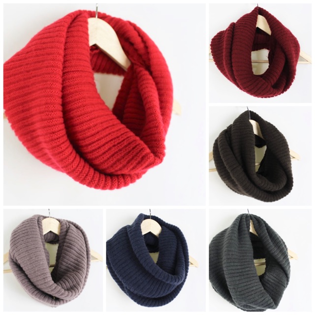 IMPORT MOLLAD Scarf Infinity Thick Syal rajut wool scarf infinity ring Winter Musim Dingin