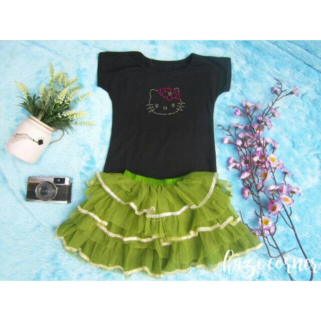 Setelan Girly Tutu rok skirt anak  1  4 tahun  baju  bayi 