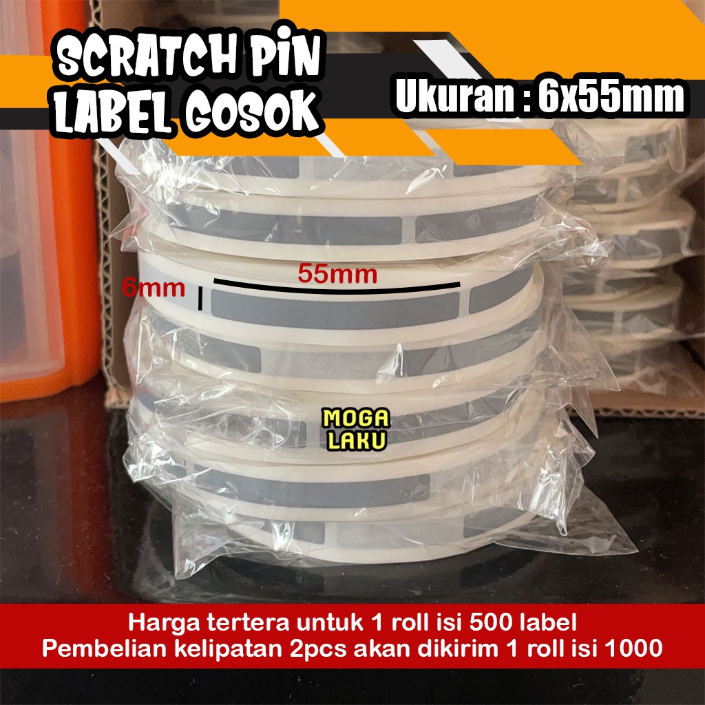 

6x55 mm scratch off pin sticker