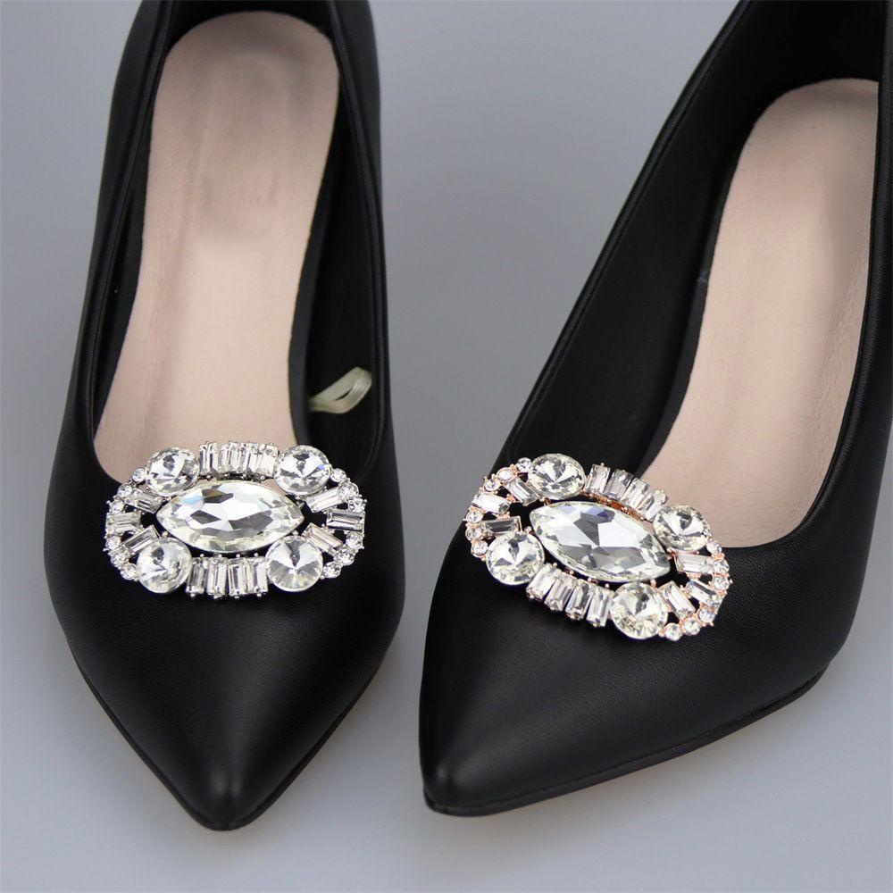 1Pc Shoe Decorations Clip Shiny Rhinestone Charm Buckle High Heel Shoes Clamp Wedding Accessories For Women