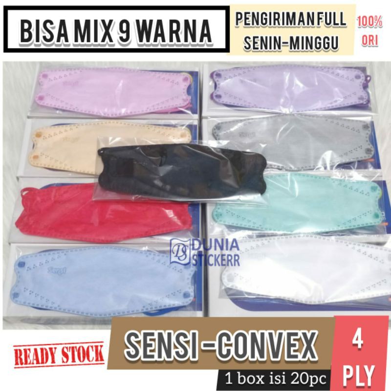 masker SENSI CONVEX 4 ply Eceran / Grosir | sejenis EVO | sejenis kf94 | sejenis duckbill | original