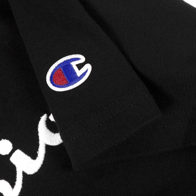 CHMPN Ss Tshirt Script Embroiderry Black